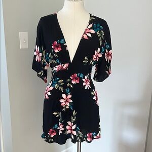 Forever 21 Black and Pink Floral Mini Dress